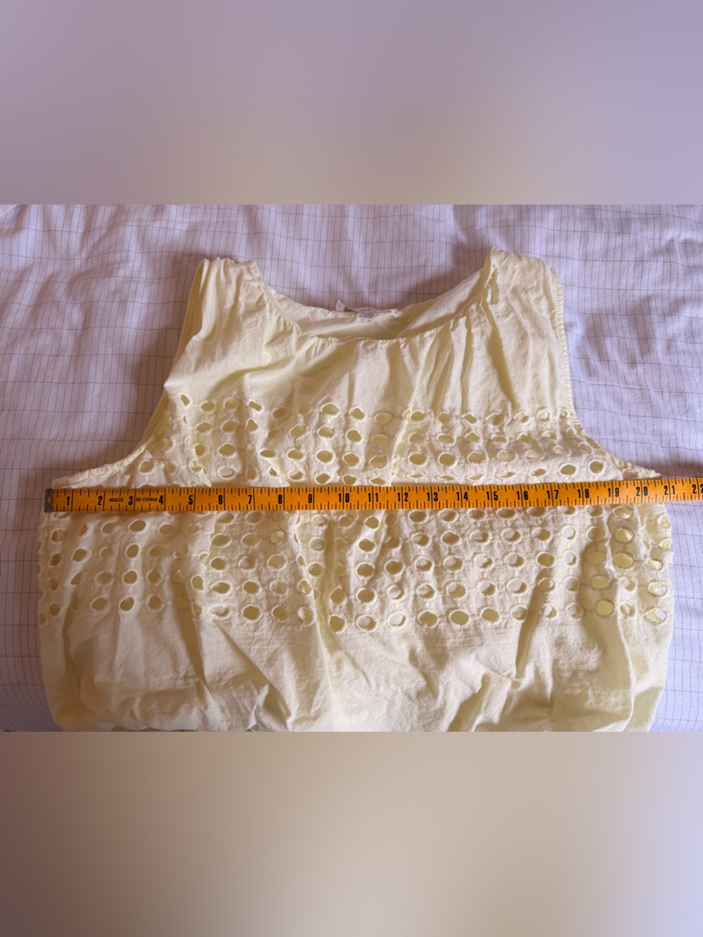 Eyelet Light Yellow Midi Skirt Set - Sz L - Picture 6 of 8